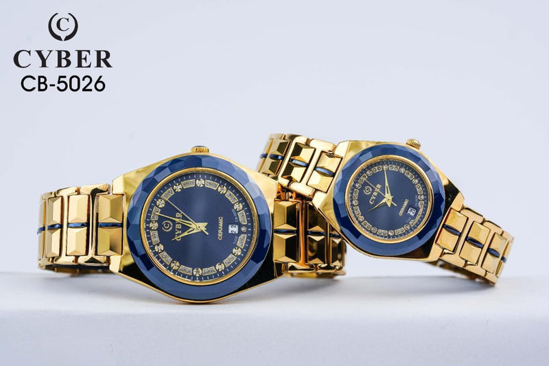 Elegant Cyber CB-5026 Ceramic Watch Set for Him & Her - Luxury Design