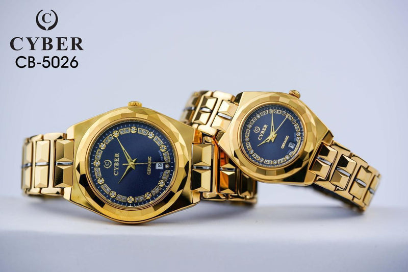 Elegant Cyber CB-5026 Ceramic Watch Set for Him & Her - Luxury Design