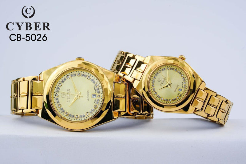 Elegant Cyber CB-5026 Ceramic Watch Set for Him & Her - Luxury Design