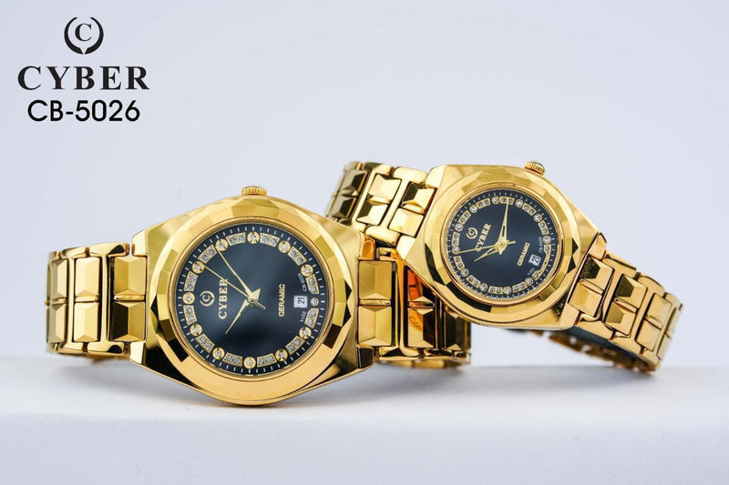 Elegant Cyber CB-5026 Ceramic Watch Set for Him & Her - Luxury Design