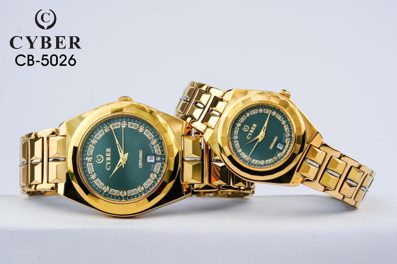 Elegant Cyber CB-5026 Ceramic Watch Set for Him & Her - Luxury Design