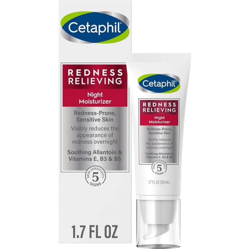 CETAPHIL Night Cream, Redness Relieving Night Moisturizer for Face, 1.7 fl oz, For Dry, Redness-Prone Skin, Hypoallergenic, Fragrance Free