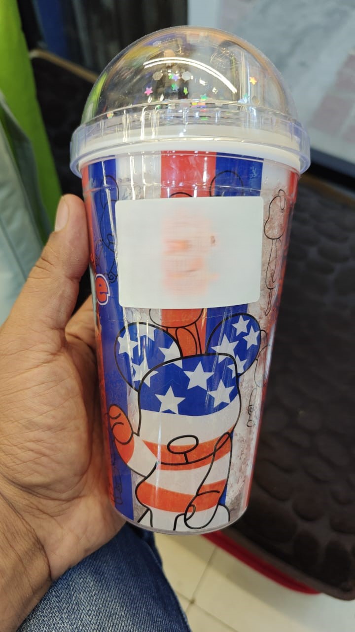 Patriotic Bear Tumbler with Glitter Lid