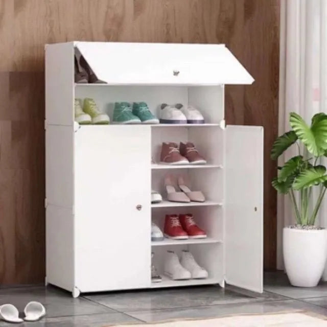 White Plastic Shoe Cabinet