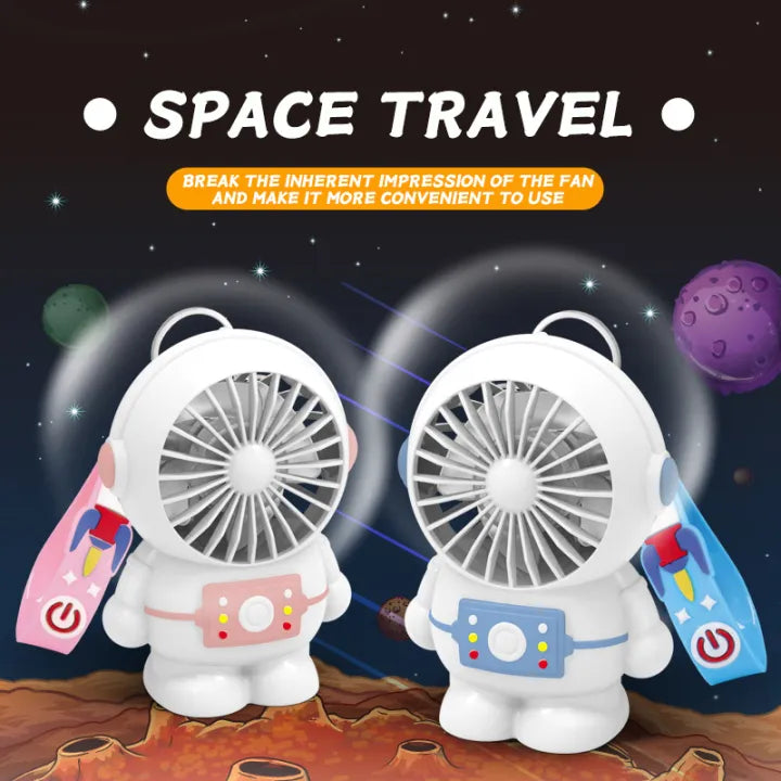 Hanging neck fan portable astronaut mini fan bladeless silent USB charging astronaut small fan with lanyard suitable for desktop office student dormitory