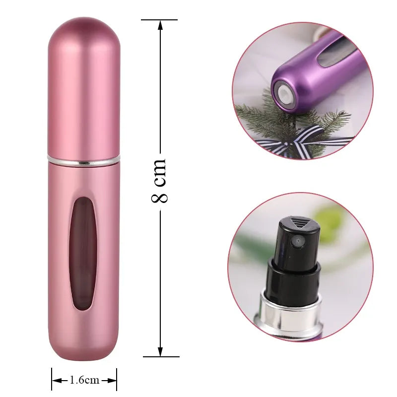 5ml Refillable Spray Bottle mini portable refillable perfume bottle aluminum perfume and cosmetic liquid atomizer for travel