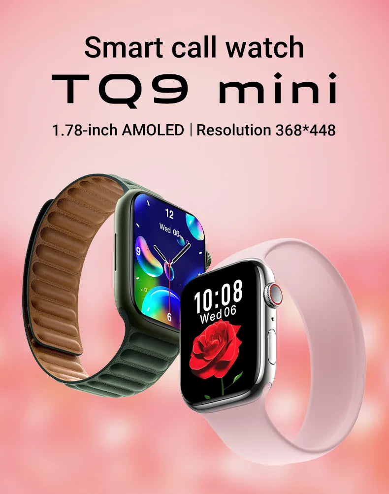 TQ9 Mini Bluetooth Call Smart Watch Heart Rate Sleep Detection Message Reminder Sports SmartWatch Wireless Charging Waterproof