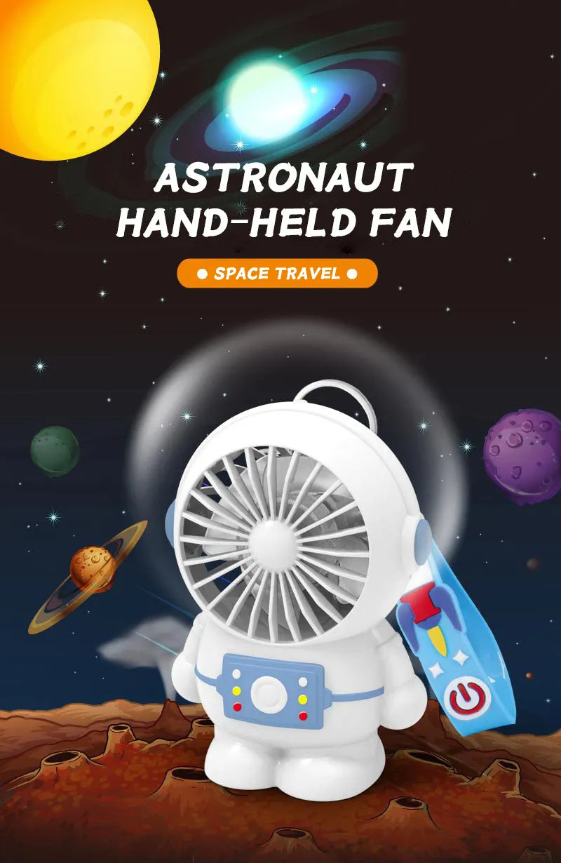 Hanging neck fan portable astronaut mini fan bladeless silent USB charging astronaut small fan with lanyard suitable for desktop office student dormitory