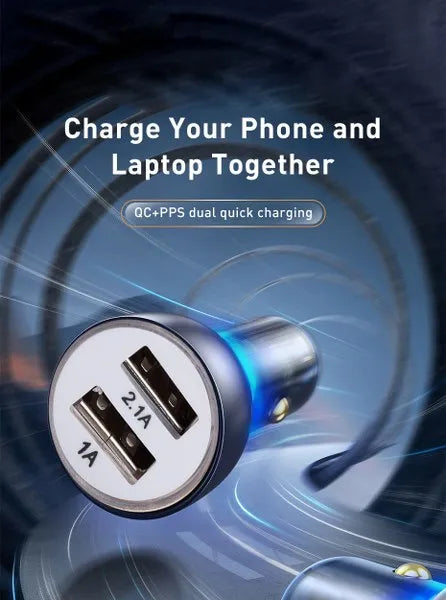 High-Power Dual USB Car Charger for Fast Charging on the Go