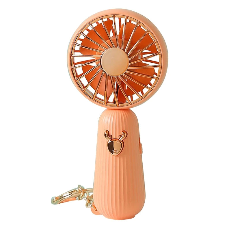 Mini Fan Rechargeable Personal Fan Summer Creative USB Charging Portable Silent Keychain Handheld Fan for Travel Hiking 425B