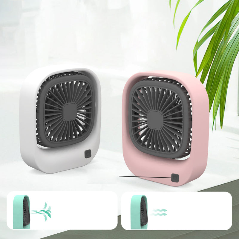 Low Noise Rechargeable Square Small Fans for Outdoors Office Portable Mini Cooler USB Desktop Table Fan