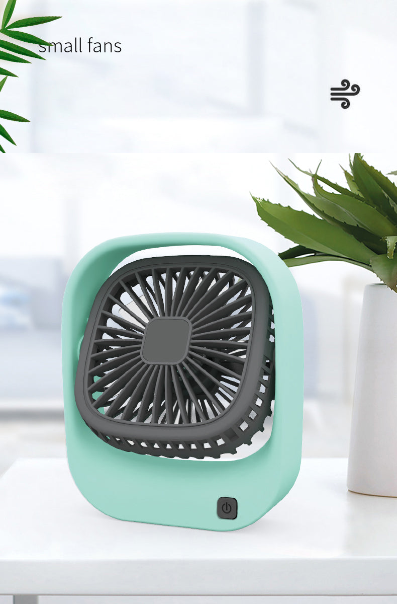 Low Noise Rechargeable Square Small Fans for Outdoors Office Portable Mini Cooler USB Desktop Table Fan