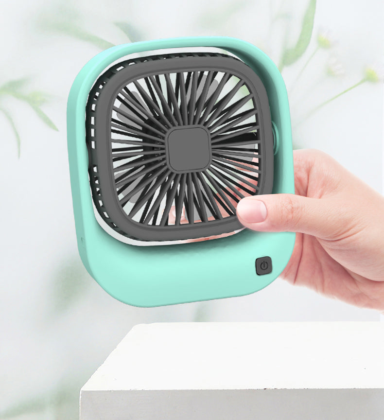 Low Noise Rechargeable Square Small Fans for Outdoors Office Portable Mini Cooler USB Desktop Table Fan