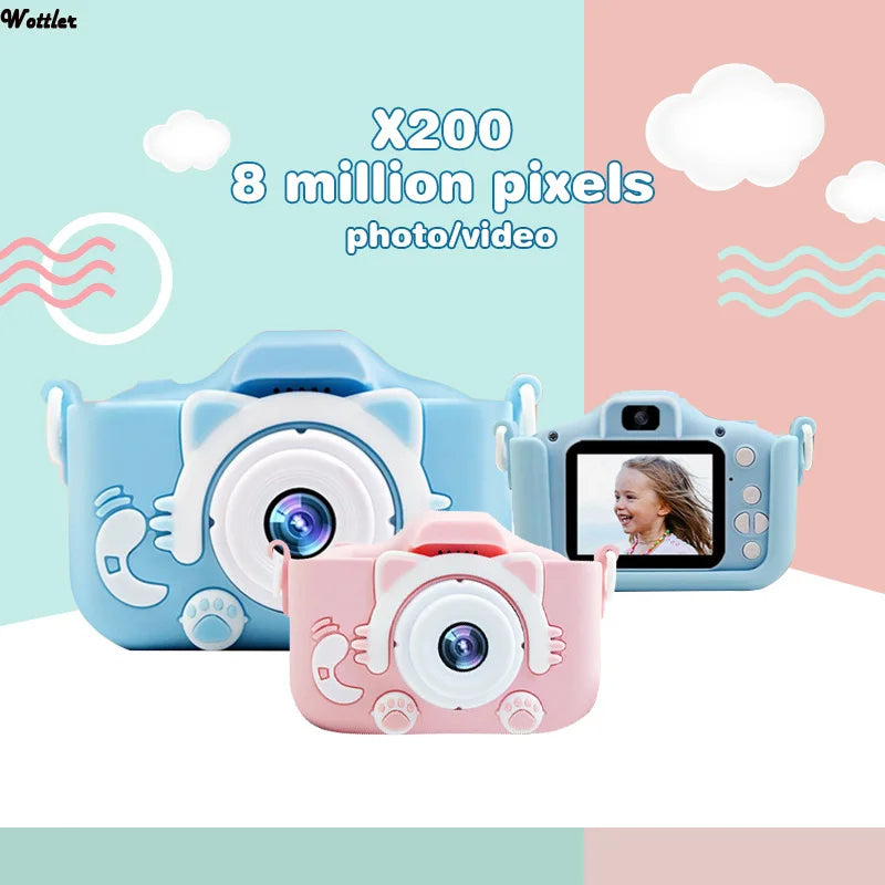 Cartoon Mini Camera Educational Toys For Children 2 Inch HD Screen Digital Camera Video Recorder Camcorder Toys For Kids Girls