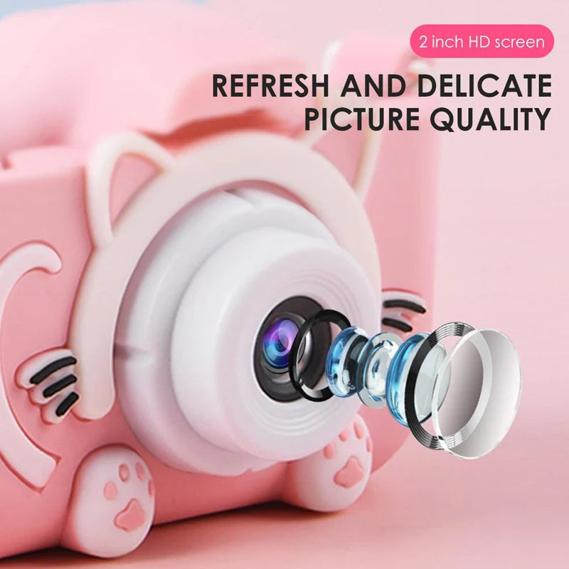 Cartoon Mini Camera Educational Toys For Children 2 Inch HD Screen Digital Camera Video Recorder Camcorder Toys For Kids Girls