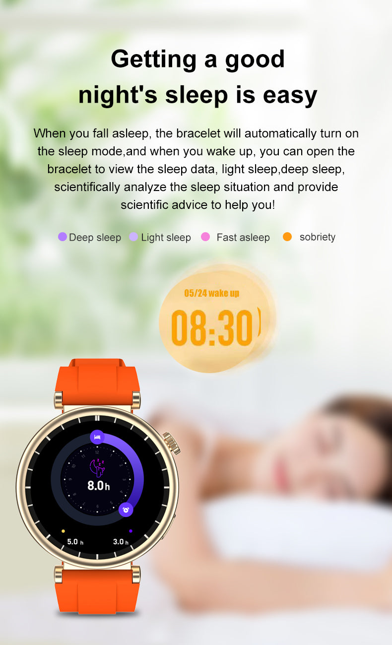 Ladies smartwatch ws-520 1.28 inch amoled round screen sport health wristwatch for female