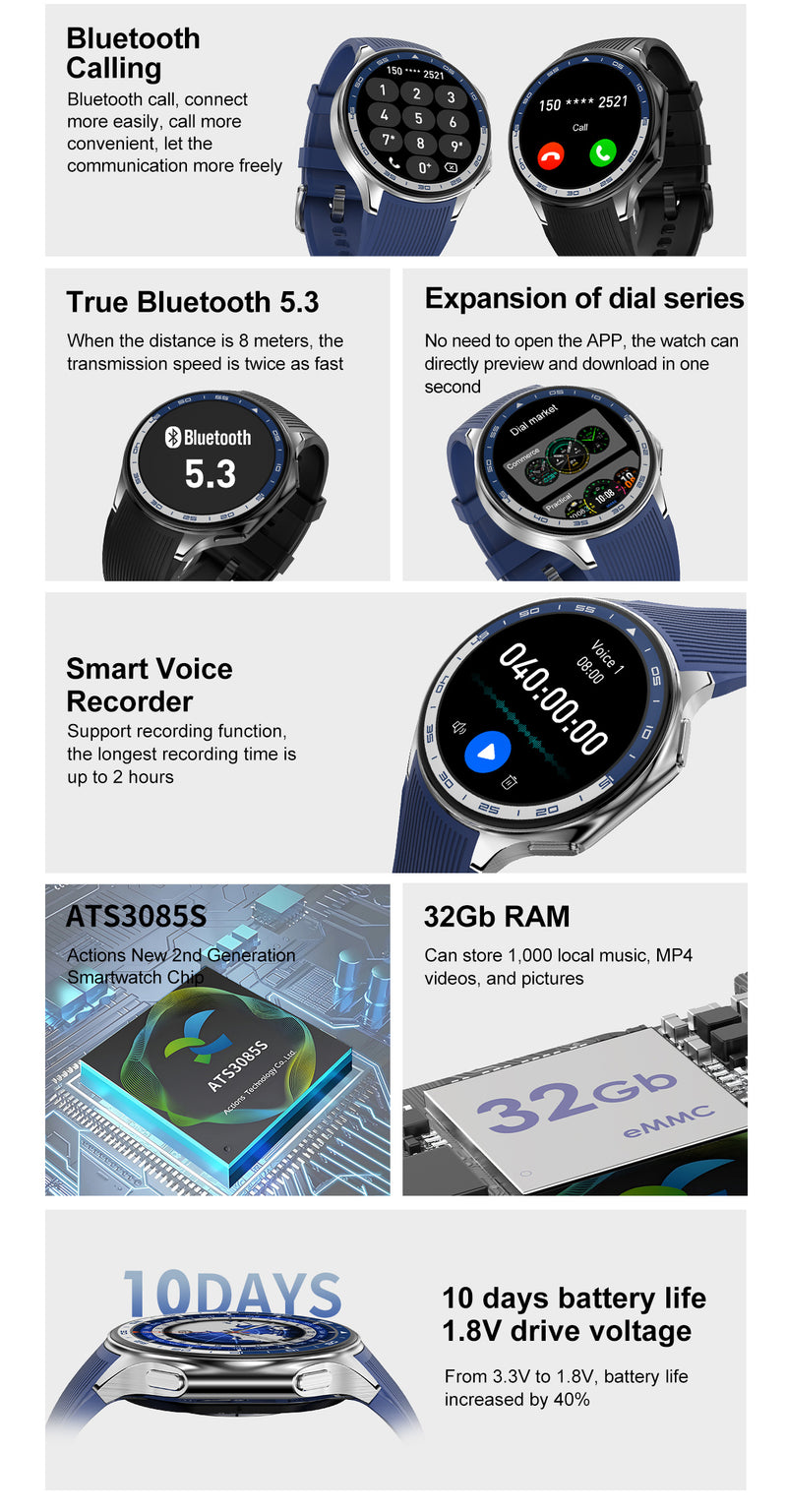 DT Watch X Smart Watch with 1.43" AMOLED Screen