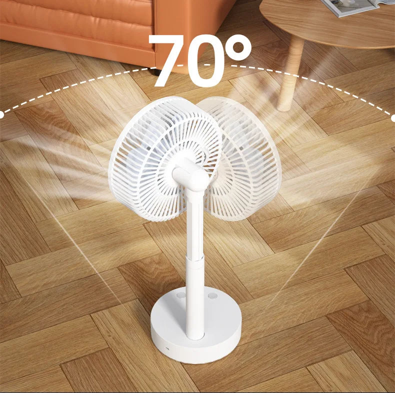 HEPU HP-F13 Desktop Folding Fan – 180° Free Rotation, Three-Speed Control, and USB-C Charging