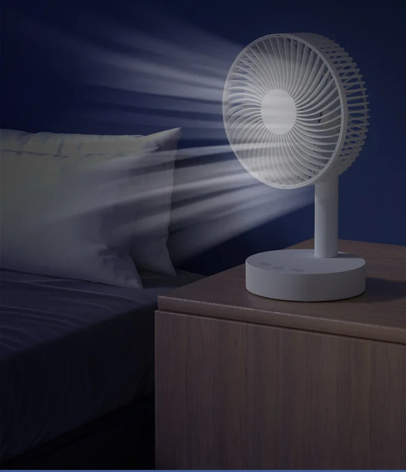 HEPU HP-F13 Desktop Folding Fan – 180° Free Rotation, Three-Speed Control, and USB-C Charging