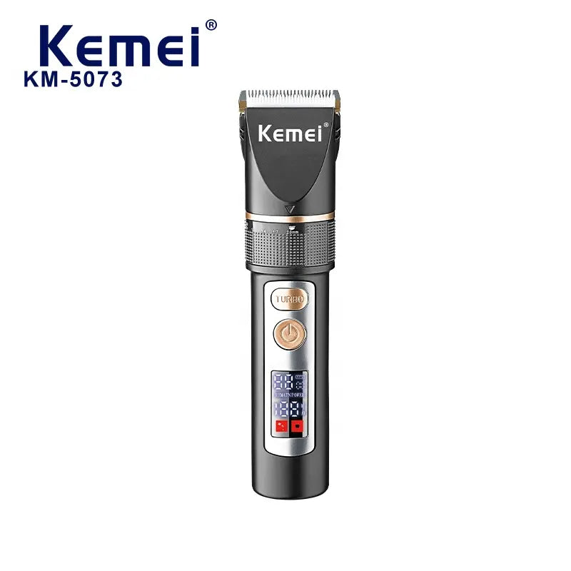 Kemei KM-5073 Digital Display Beard Cutting Adjustable Tool Head Ceramic Electric Salon Hair Clippers Rasuradora Multifuncional