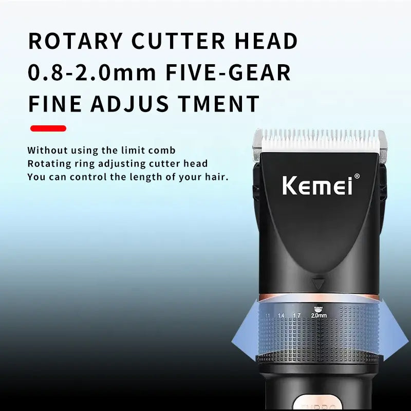 Kemei KM-5073 Digital Display Beard Cutting Adjustable Tool Head Ceramic Electric Salon Hair Clippers Rasuradora Multifuncional