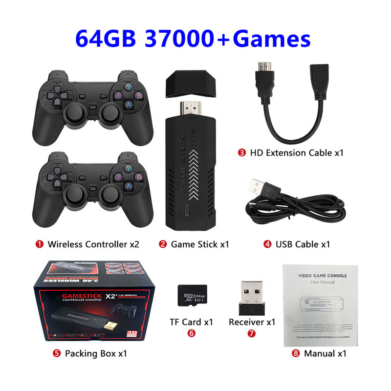 X2+ Game Stick 4K GD10 X2 Plus Retro Video Game Console HD 64GB 37000 Mini Classic Gaming Console For PSP/N64/PS1