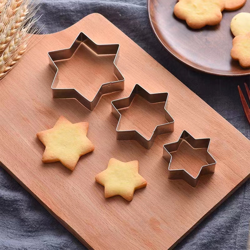 12 Pcs Set Stainless Steel Cookie Cutter Biscuit DIY Mold Star Heart Round Flower Shape Mould Baking Tools