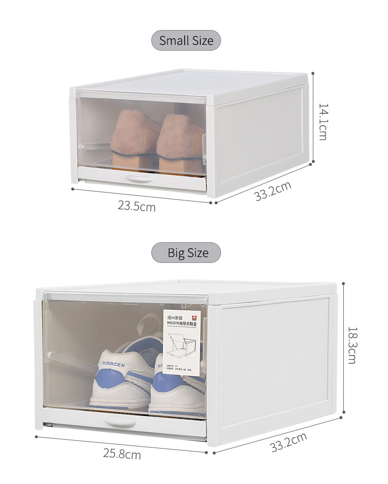 Stackable Shoe Storage Boxes, Clear & Dustproof Organizer for Your Closet,3 pair