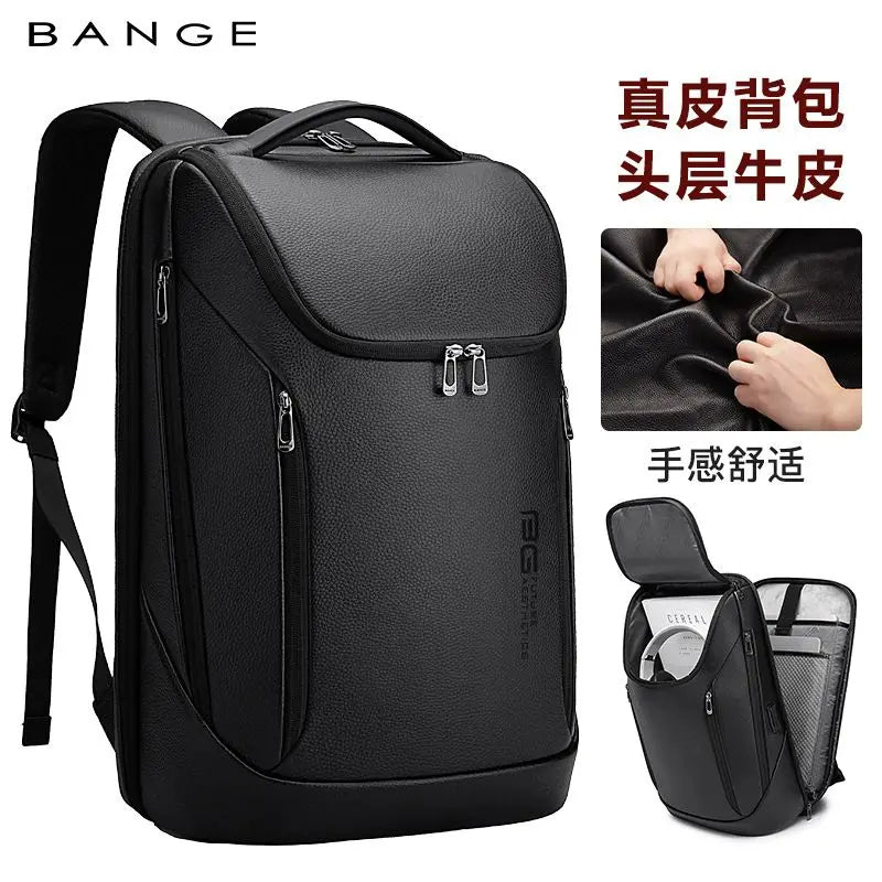 6623 genuine leather  backpack + YKK zippe 48*32*18cm 1.54kg