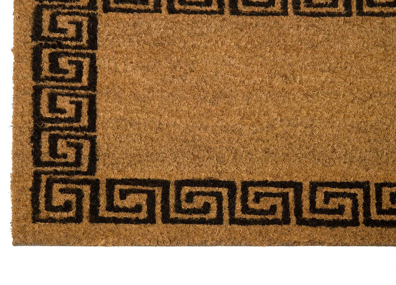 Greek Key Coir Door Mat - Durable, Weather-Resistant, Anti-Slip