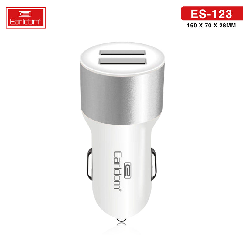 Earldom ES-123 Dual USB Car Charger - Fast Charging for Your Devices