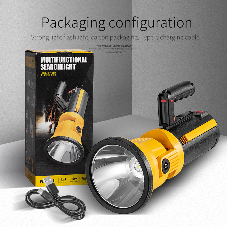 Rechargeable Multifunctional Searchlight with Powerful LED Light and USB Charging