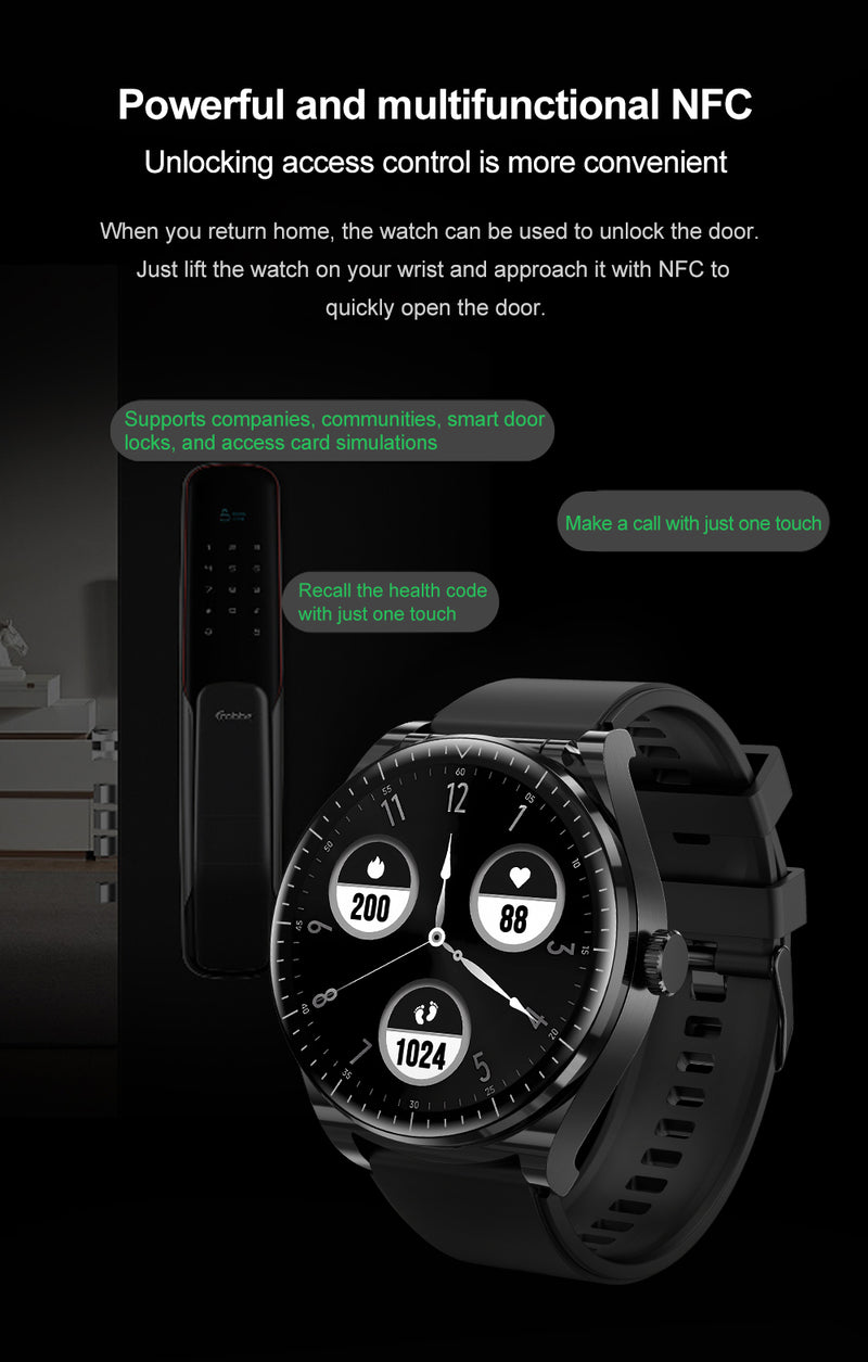 Nodizz WT02 Smartwatch | Super AMOLED Display, 3D Curved Design, Leather Strap, Bluetooth, Fitness Tracker