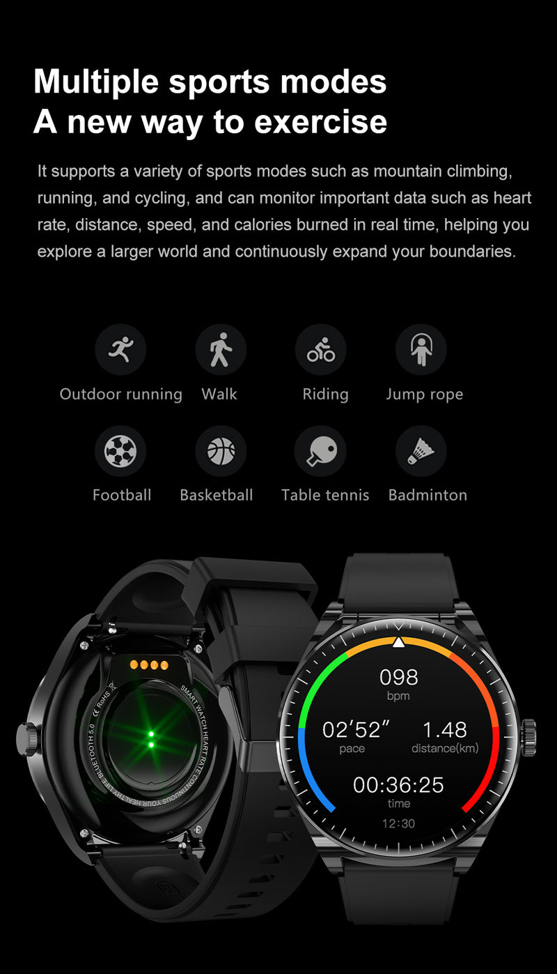 Nodizz WT02 Smartwatch | Super AMOLED Display, 3D Curved Design, Leather Strap, Bluetooth, Fitness Tracker