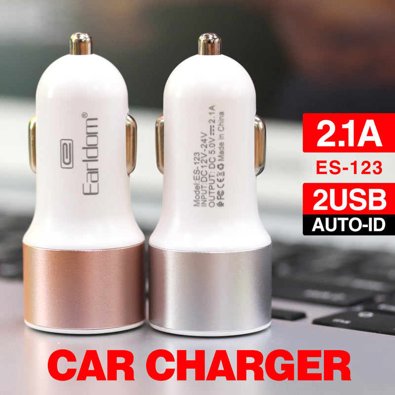 Earldom ES-123 Dual USB Car Charger - Fast Charging for Your Devices