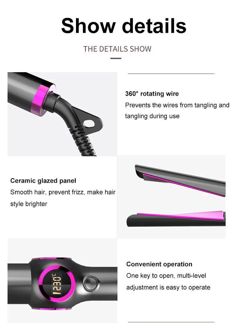 2-in-1 Hair Styler: Straighten, Curl, and Wave with Ease