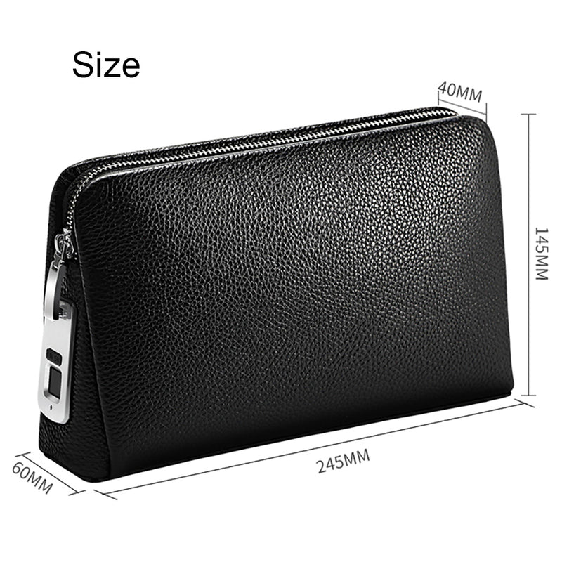 LEATHER HAND BAG FINGERPRINT LOCK