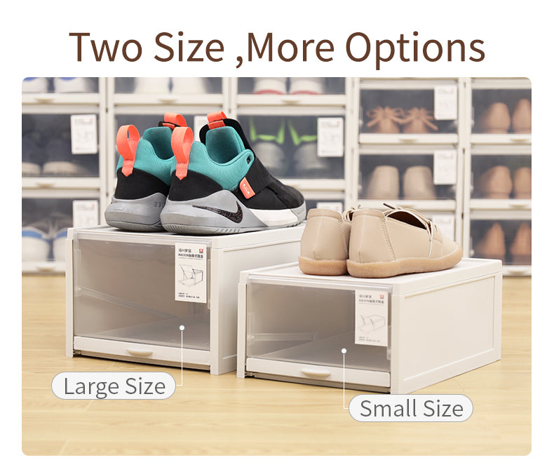 Stackable Shoe Storage Boxes, Clear & Dustproof Organizer for Your Closet,3 pair