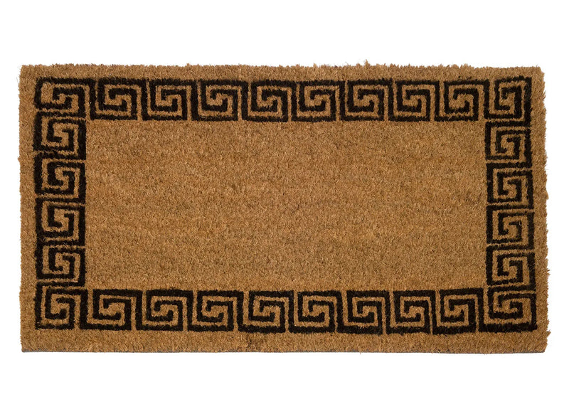 Greek Key Coir Door Mat - Durable, Weather-Resistant, Anti-Slip