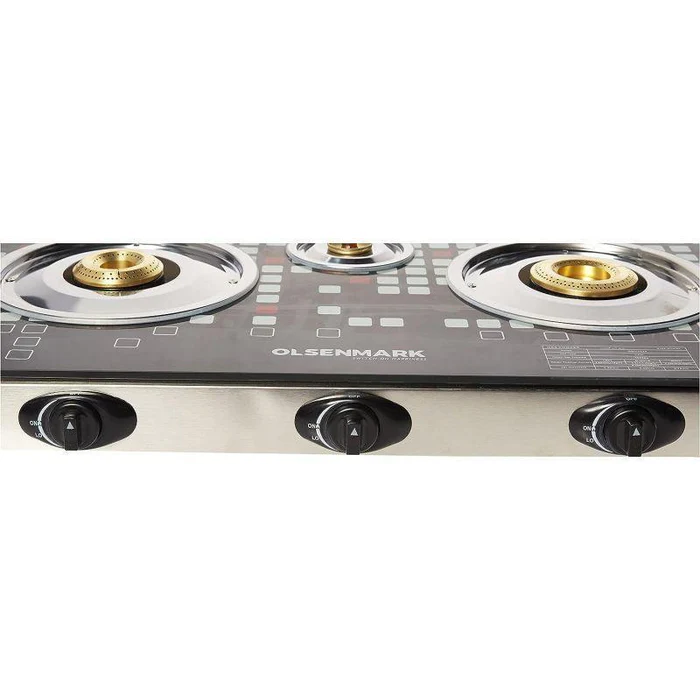 Tempered Glass 3 Burner/Brass India1X1