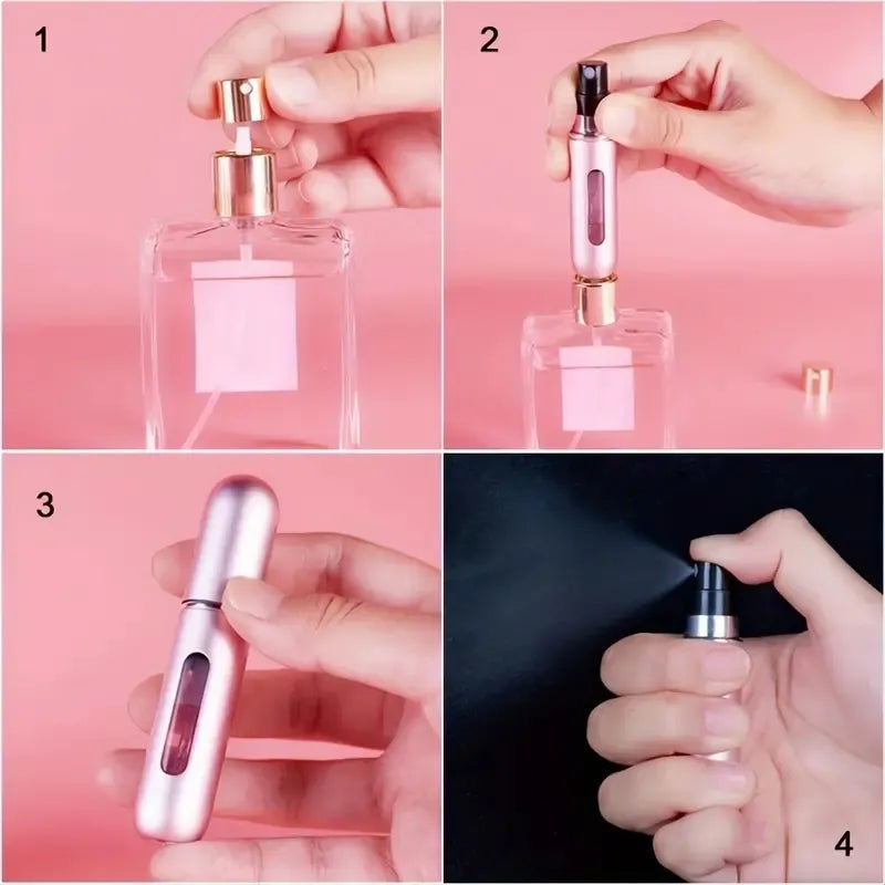 5ml Refillable Spray Bottle mini portable refillable perfume bottle aluminum perfume and cosmetic liquid atomizer for travel