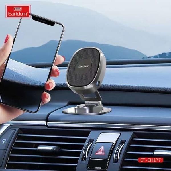 Earldom EH177 Magnetic Foldable Car Holder - 360° Rotation, Strong Magnetic Hold, Universal Compatibility