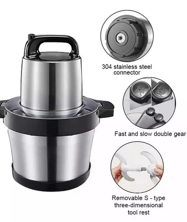 6L Stainless Steel Food Chopper 12 Pieces