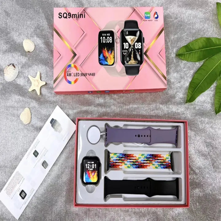 Versatile SQ9 Mini Smartwatch Gift Set with Interchangeable Straps - Perfect Accessory for Every Style!