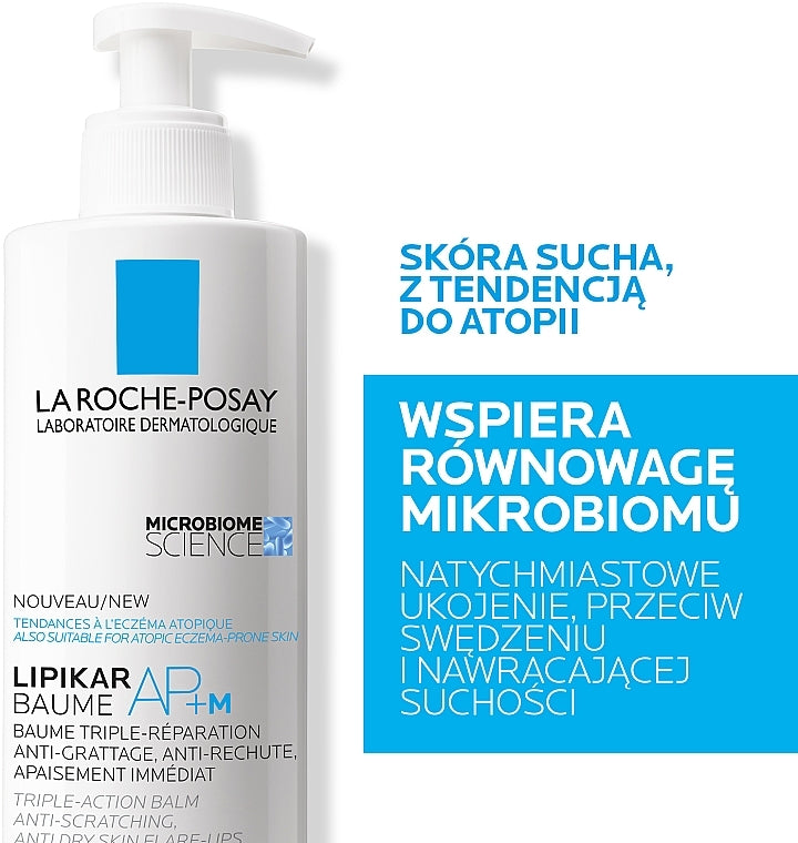 La Roche-Posay Lipikar Baume AP+M: Dermatologist-Recommended Triple Action Soothing Balm for Dry Skin - 400ml