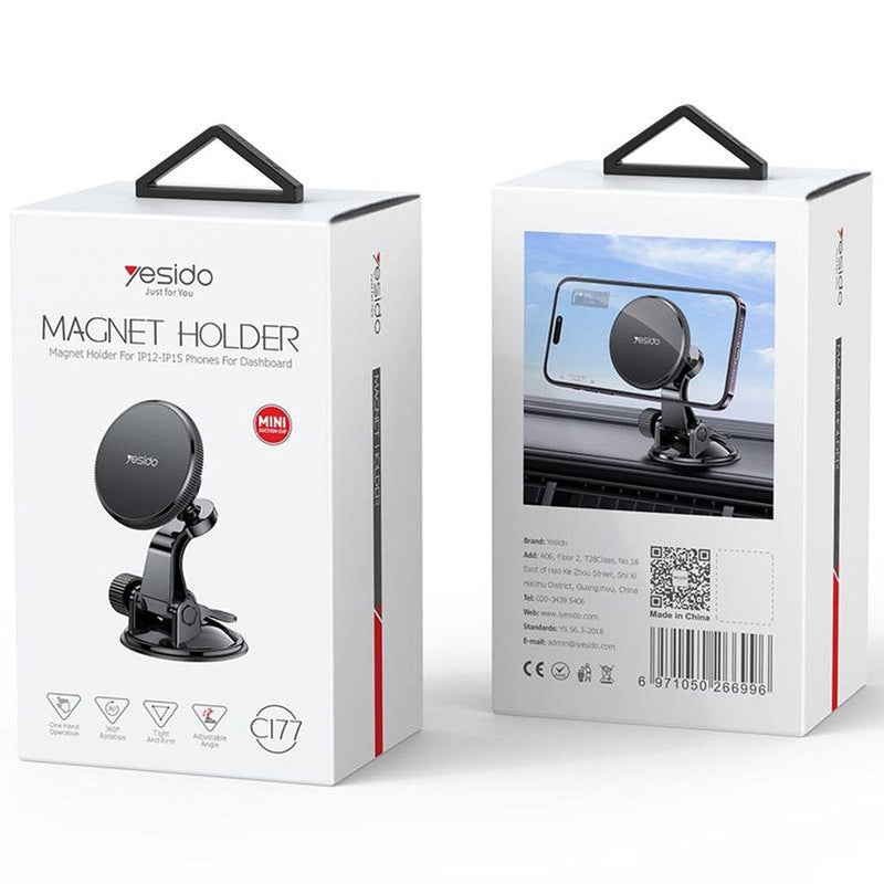 C177 Mini base suction cup  Magnetic phone holder made from ABS+PC +Metal Magsafe Magnetic  360 degree rotating Mini Base with suction cup