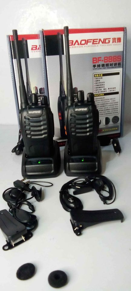 Walkie Talkie Two Way Radio PTT Headset Rubber Antenna UHF Education Game Interphone Wireless Communication