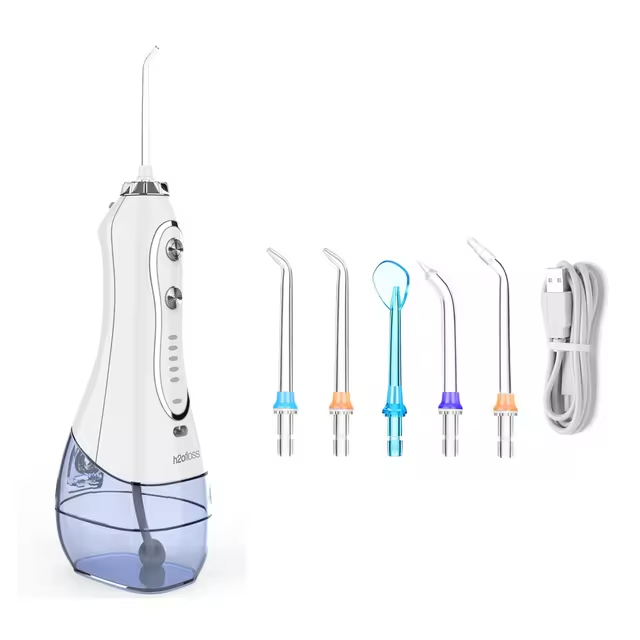 H2ofloss Water Dental Flosser Portable Oral Irrigator Rechargeable Teeth Clean for Home and Travel 5 Modes Braces Waterproof