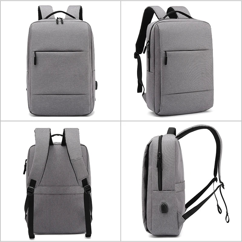 Men's Backpacks Business Travel Laptop Backpack With USB Nylon School Bag