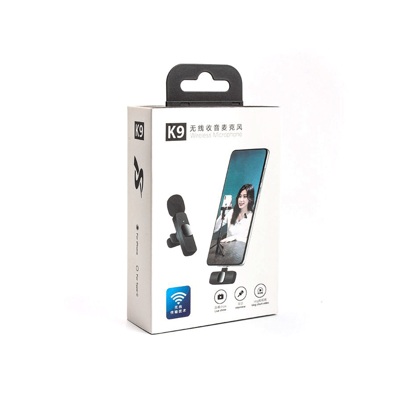 K9 Wireless Microphone - Dual-Channel Recording, Long Battery Life, Easy-to-Use